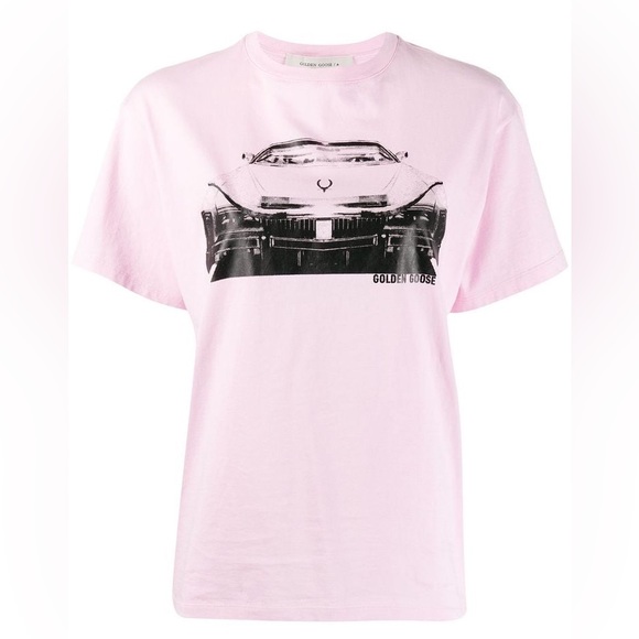 Golden Goose Tops - Golden Goose Premium Cotton Race Car Pink Graphic Tee Size S